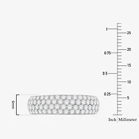 Micro Pave Womens 5.5MM 1 1/2 CT. T.W. Natural White Diamond 10K Gold Anniversary Wedding Band