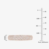 Micro Pave Womens 4MM 1/ CT. T.W. Natural White Diamond 10K Gold Anniversary Wedding Band
