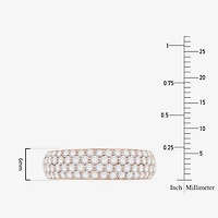 Micro Pave Womens 5.5MM 1 1/2 CT. T.W. Natural White Diamond 10K Gold Anniversary Wedding Band