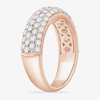 Micro Pave Womens 5.5MM 1 1/2 CT. T.W. Natural White Diamond 10K Gold Anniversary Wedding Band