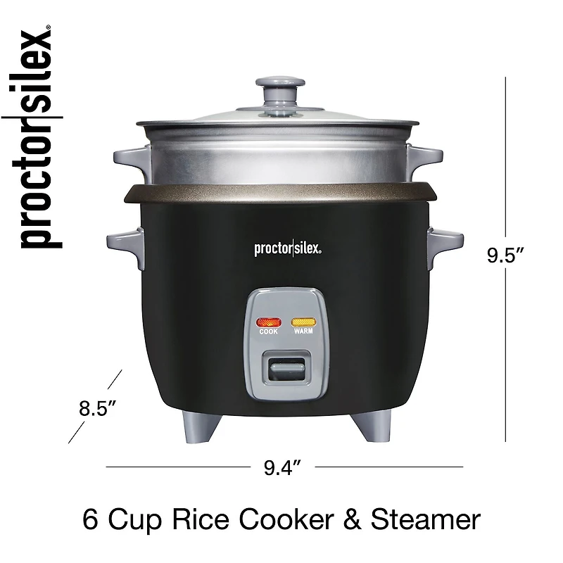 Proctor Silex 6 Cup Rice Cooker and Food Steamer