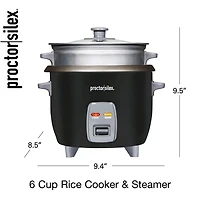 Proctor Silex 6 Cup Rice Cooker and Food Steamer