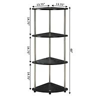 Convenience Concepts Designs2go No Tools 4-Shelf Corner Unit Bookshelf