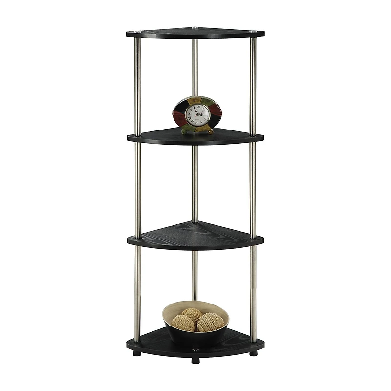 Convenience Concepts Designs2go No Tools 4-Shelf Corner Unit Bookshelf