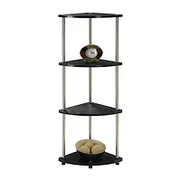Convenience Concepts Designs2go No Tools 4-Shelf Corner Unit Bookshelf