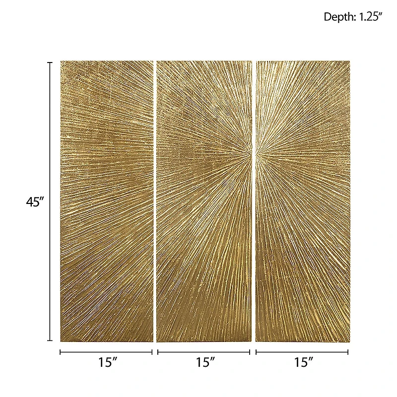 Madison Park Signature Sunburst Hand Painted Décor 3-pc. Wall Art Set