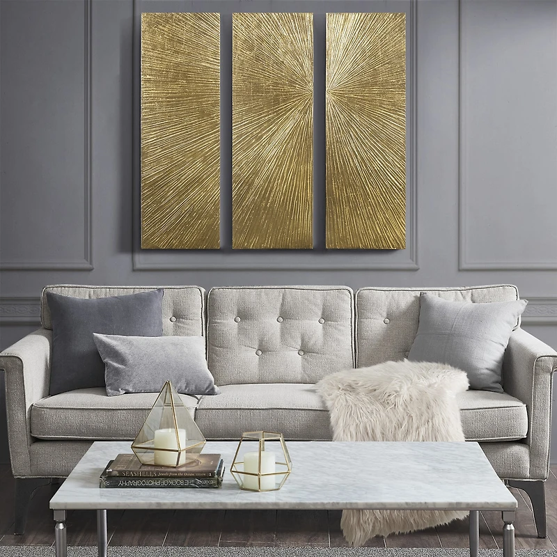 Madison Park Signature Sunburst Hand Painted Décor 3-pc. Wall Art Set