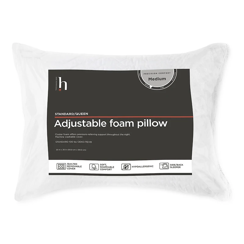 Home Expressions Adjustable Foam Pillow