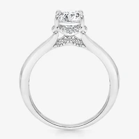 (I / I1) Womens 1 1/7 CT. T.W. Lab Grown White Diamond 10K Gold Round Halo Engagement Ring