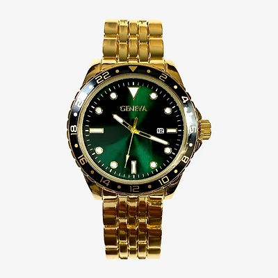Geneva Mens Gold Tone Bracelet Watch Mac8148jc