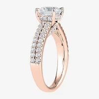 (H-I / SI1-SI2) Womens 2 1/2 CT. T.W. Lab Grown White Diamond 10K or 14K Gold Round Side Stone Engagement Ring