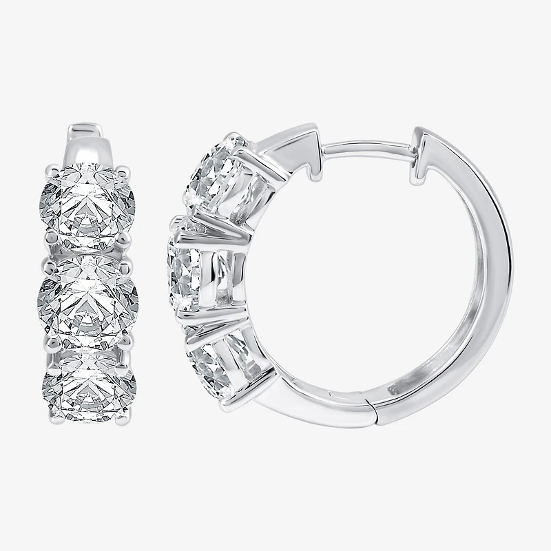 (H-I / Si2-I1) Womens 5 CT. T.W. Lab Grown White Diamond 14K Gold 18.9mm Hoop Earrings