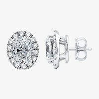 Ever Star (H-I / Si2-I1) 1 CT. T.W. Lab Grown White Diamond 10K Gold Oval Stud Earrings