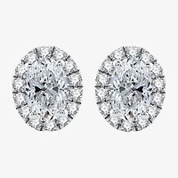 Ever Star (H-I / Si2-I1) 1 CT. T.W. Lab Grown White Diamond 10K Gold Oval Stud Earrings