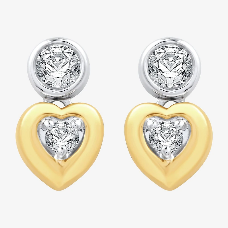 Ever Star (G / SI1-SI2) 1/4 CT.T.W. Lab-Grown Diamond 14K Gold Over SIlver Round Stud Earrings