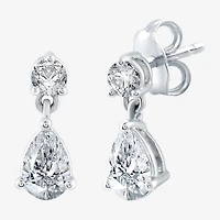 Ever Star (H-I / Si2-I1) Womens 1 CT. T.W. Lab Grown White Diamond 10K Gold Pear Drop Earrings