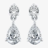 Ever Star (H-I / Si2-I1) Womens 1 CT. T.W. Lab Grown White Diamond 10K Gold Pear Drop Earrings