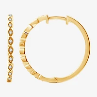 Womens 1/10 CT. T.W. Lab Grown White Diamond 14K Gold Over Silver Sterling Silver 22mm Hoop Earrings