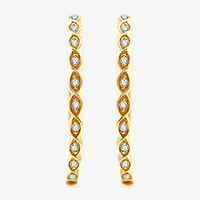 Womens 1/10 CT. T.W. Lab Grown White Diamond 14K Gold Over Silver Sterling Silver 22mm Hoop Earrings