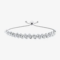 Womens 1/4 CT. T.W. Lab Grown White Diamond Sterling Silver Bolo Bracelet