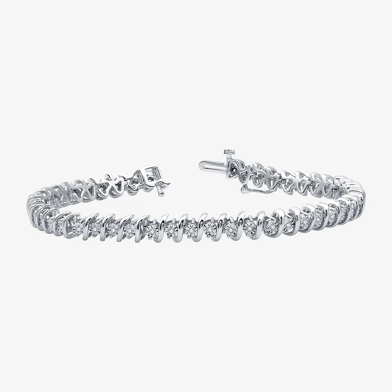 Womens 1/4 CT. T.W. Lab Grown White Diamond Sterling Silver 7.5 Inch Tennis Bracelet