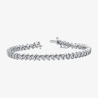 Womens 1/4 CT. T.W. Lab Grown White Diamond Sterling Silver 7.5 Inch Tennis Bracelet