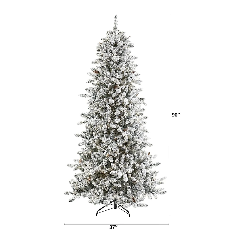 Nearly Natural Livingston Faux Flocked Fir Christmas Tree