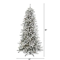 Nearly Natural Livingston Faux Flocked Fir Christmas Tree