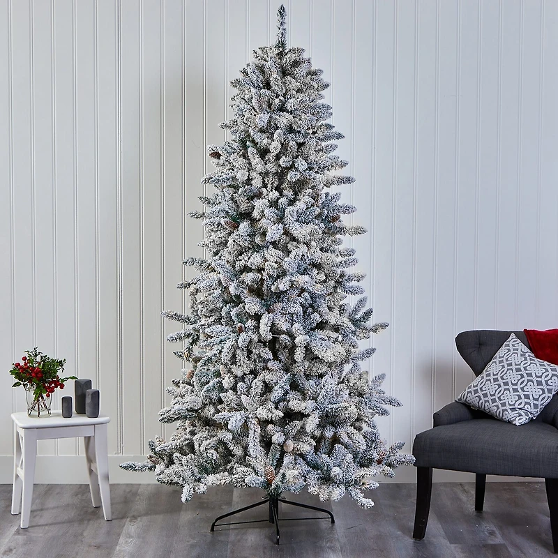 Nearly Natural Livingston Faux Flocked Fir Christmas Tree