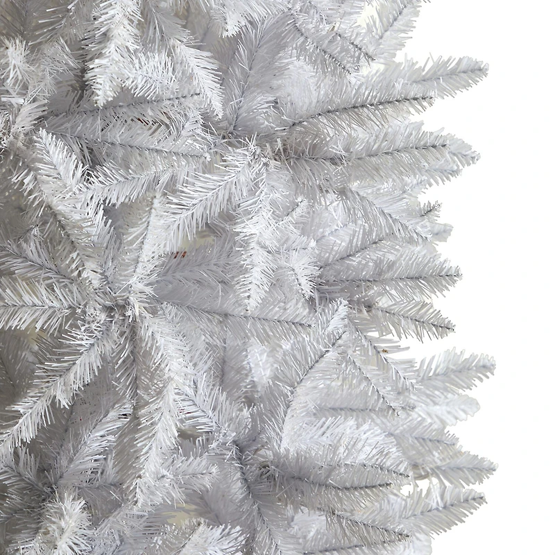 Nearly Natural Slim White Faux Fir Christmas Tree
