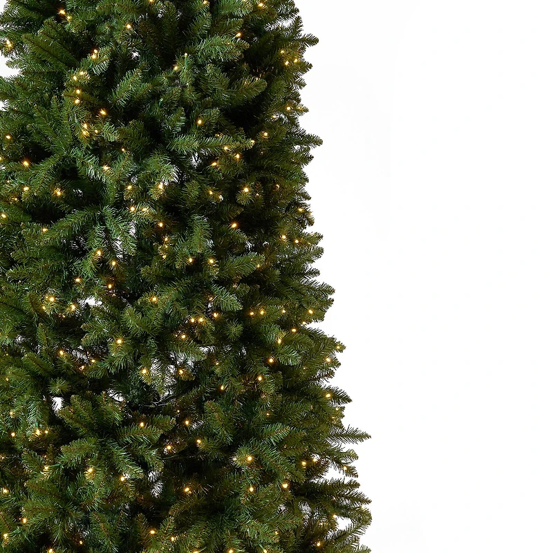 Nearly Natural Faux Slim 12 Foot Pre-Lit Pine Christmas Tree