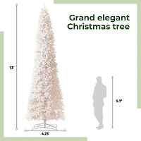 Nearly Natural Slim Faux 12 Foot Pre-Lit Fir Christmas Tree