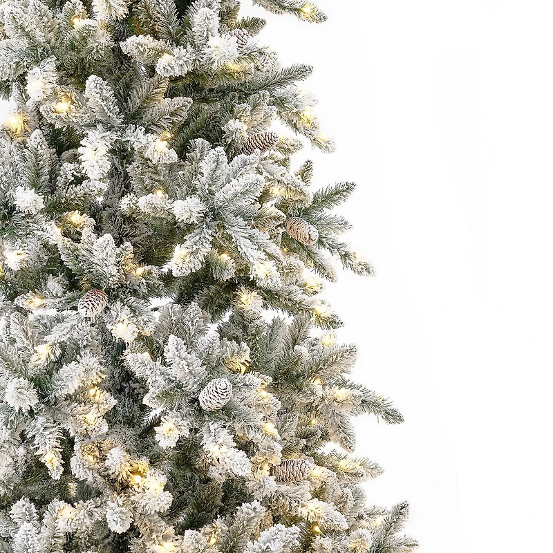 Nearly Natural Faux Pre-Lit Flocked Fir Christmas Tree