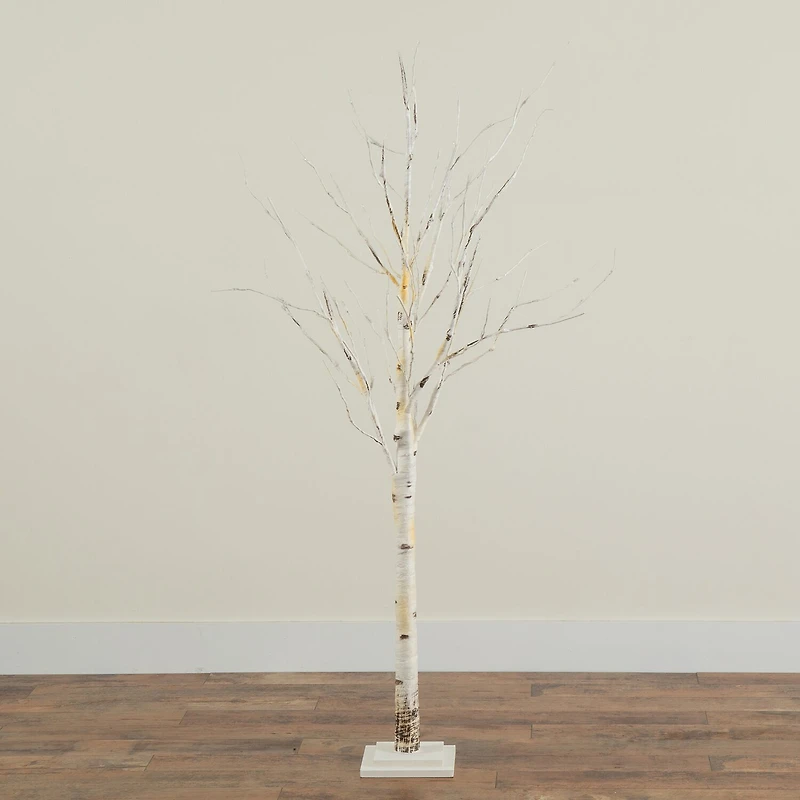 Nearly Natural Faux Pre-Lit Birch Christmas Tree