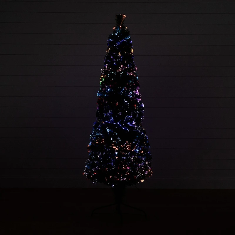Nearly Natural Fiber Optic Faux 6 Foot Pre-Lit Pine Christmas Tree
