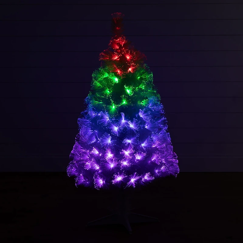 Nearly Natural Fiber Optic Faux 4 Foot Pre-Lit Pine Christmas Tree