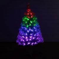 Nearly Natural Fiber Optic Faux 4 Foot Pre-Lit Pine Christmas Tree