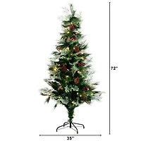 Nearly Natural Fiber Optic Faux 6 Foot Pre-Lit Pine Christmas Tree