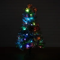Nearly Natural Fiber Optic Faux 5 Foot Pre-Lit Flocked Pine Christmas Tree