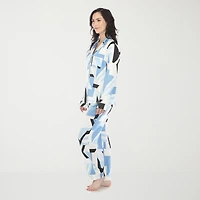 White Mark Womens Satin Long Sleeve 2-pc. Pajama Set
