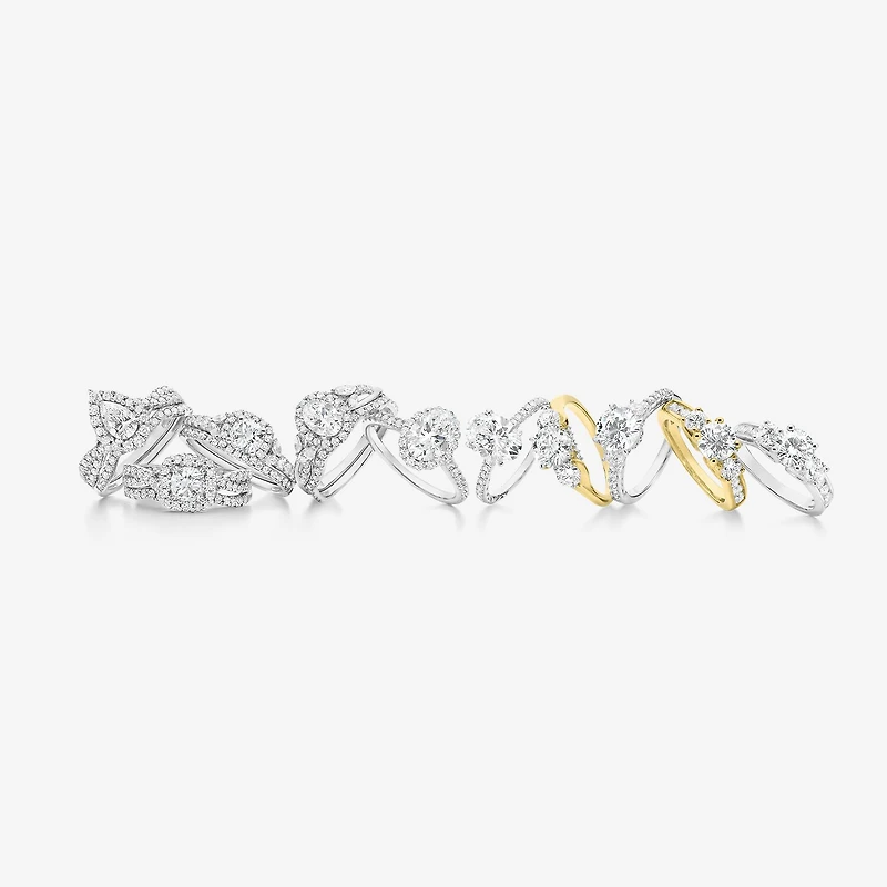 Signature By Modern Bride (G-H / Si1-Si2) Womens 1 1/3 CT. T.W. Lab Grown White Diamond 10K Gold Pear Side Stone Halo Bridal Set