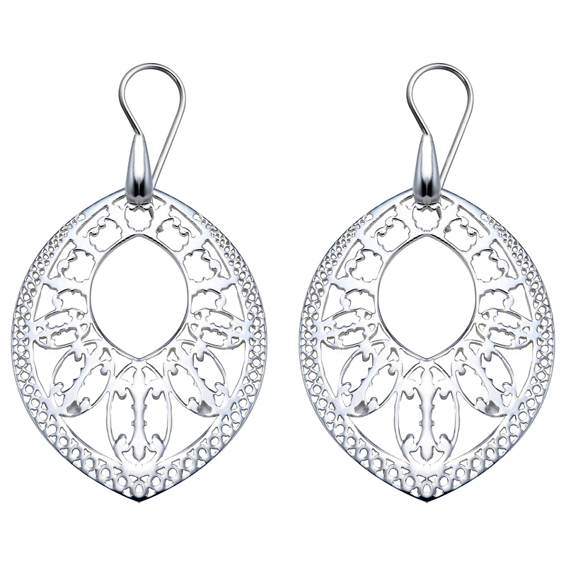 Sterling Silver Design Drop Earrings