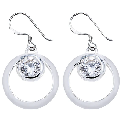 Sterling Silver Cubic Zirconia Drop Earrings
