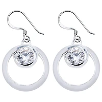 Sterling Silver Cubic Zirconia Drop Earrings