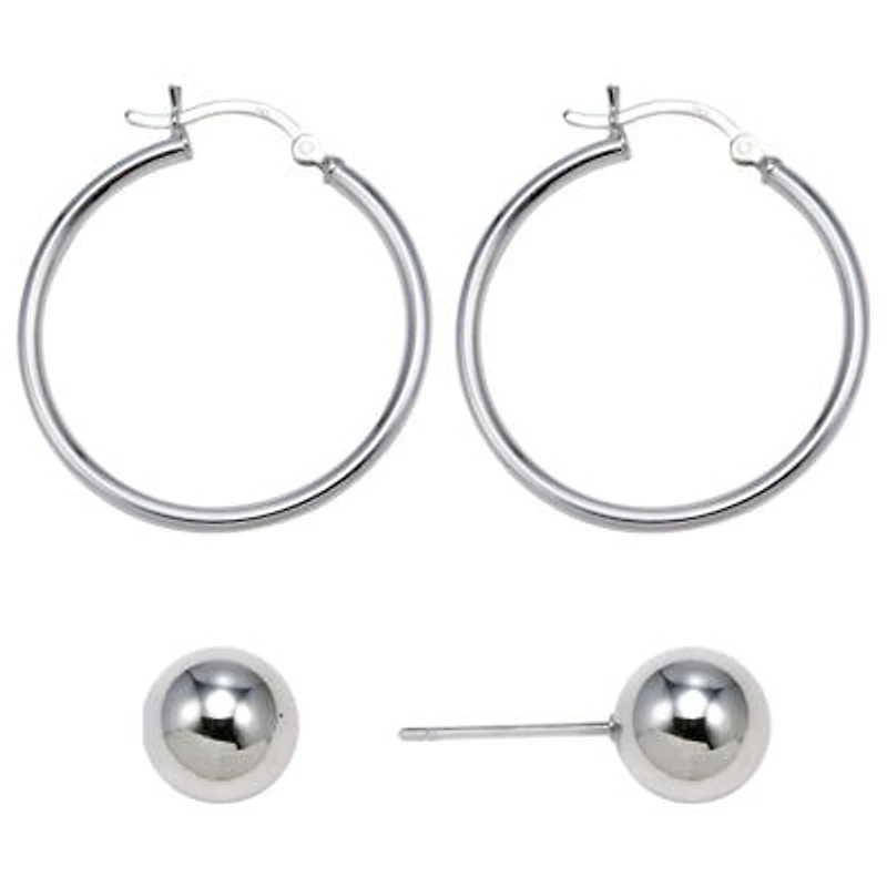 Sterling Silver 2-Pr. Earring Set