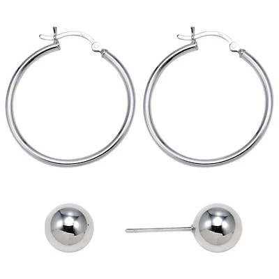 Sterling Silver 2-Pr. Earring Set