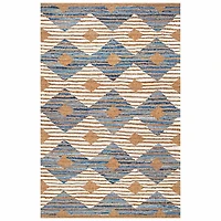 nuLoom Hand Braided Marla Denim And Jute DiamondsRug