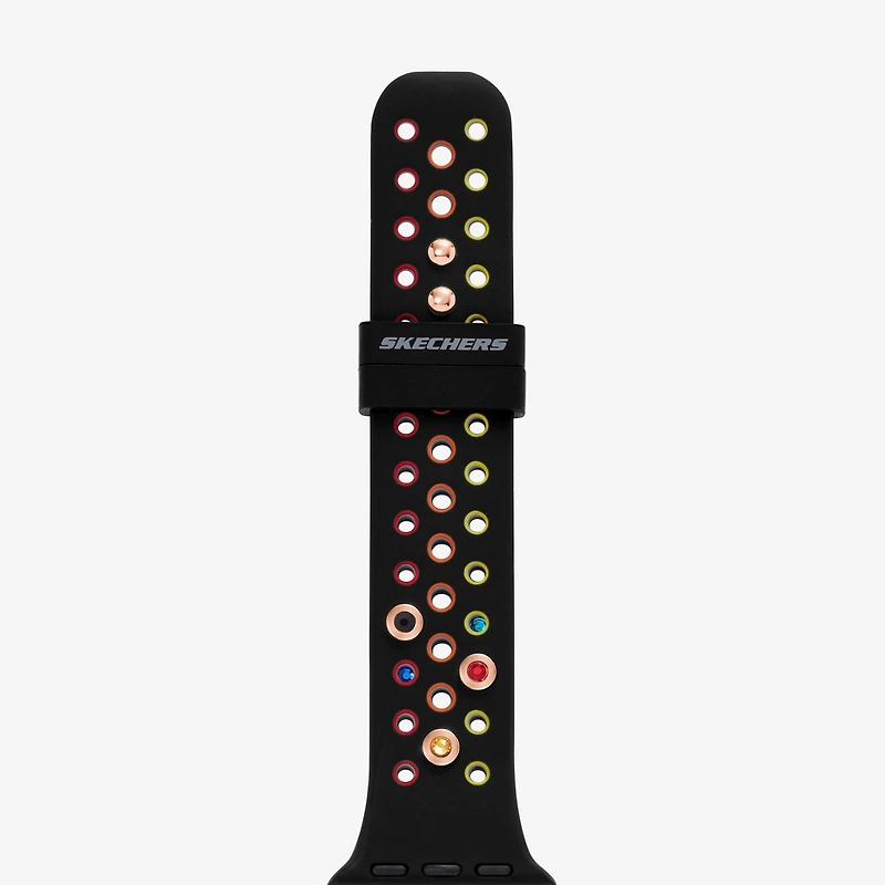 Skechers Apple Watch Compatible Unisex Adult Black Watch Band Srs6000