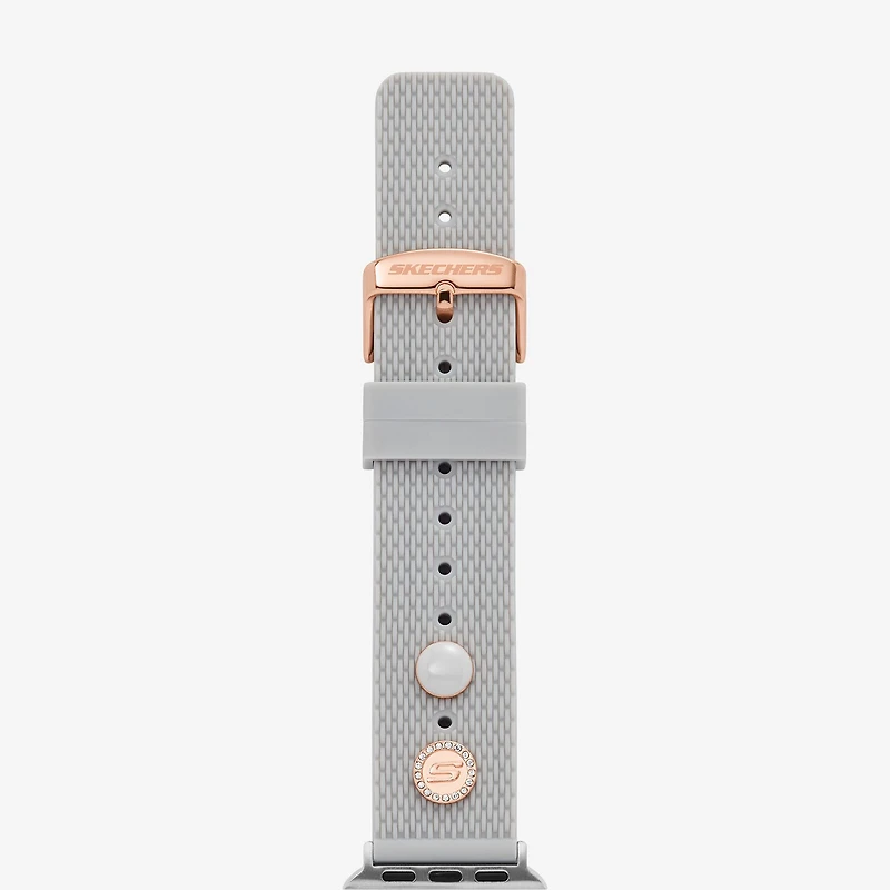 Skechers Apple Watch Compatible Unisex Adult Gray Watch Band Srs6004