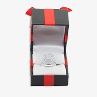 3 CT.T.W. Natural Diamond Cushion Shape Side Stone Halo Engagement Ring 10K or 14K White Gold